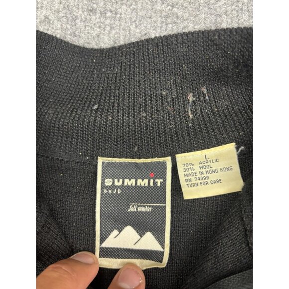 Vintage Summit Sweater Mens Large Half Zip Wool Blend Pullover 90s Hong Kong - Picture 2 of 7
